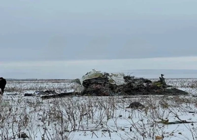 Місце падіння Іл-76 під Бєлгородом (Фото: ресурс окупантів)