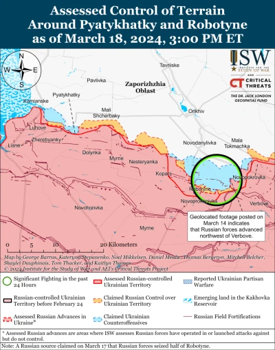 У ISW повідомили про незначну зміну ситуації на фронті в Запорізькій області / карта understandingwar.org