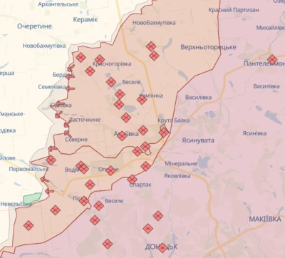 Активно йде війна в Україні, - карта бойових дій зараз має такий вигляд / скріншот з deepstatemap.live