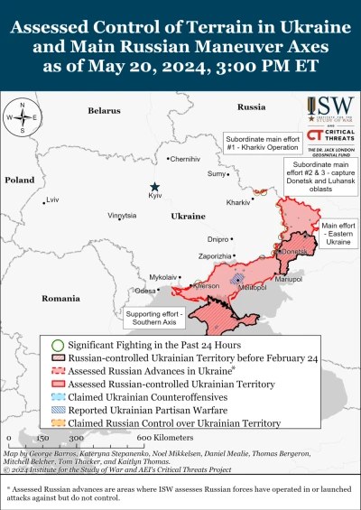 Свіжа карта бойових дій / скріншот з understandingwar.org