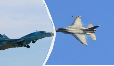 "F-16 показав зуби": російський Су-34 програв битву з українським винищувачем, - Forbes