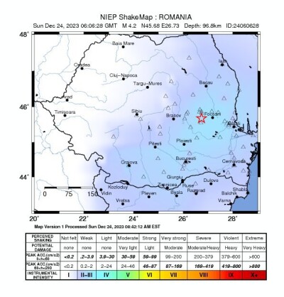 У Румунії стався землетрус магнітудою 4,2