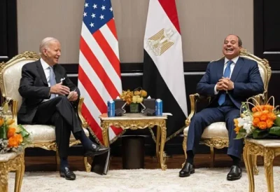 Джо Байден і президент Єгипту Абдель Фаттах Ас-Сісі на кліматичному саміті СОР27 у Шарм-ель-Шейху, листопад 2022