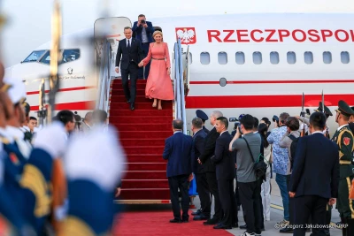 Президент Польщі Анджей Дуда та його дружина Агата Корнгаузер-Дуда прибули до Китаю, фото: Канцелярія президента Польщі